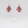 The Brianna earring - Red and Cream, gold