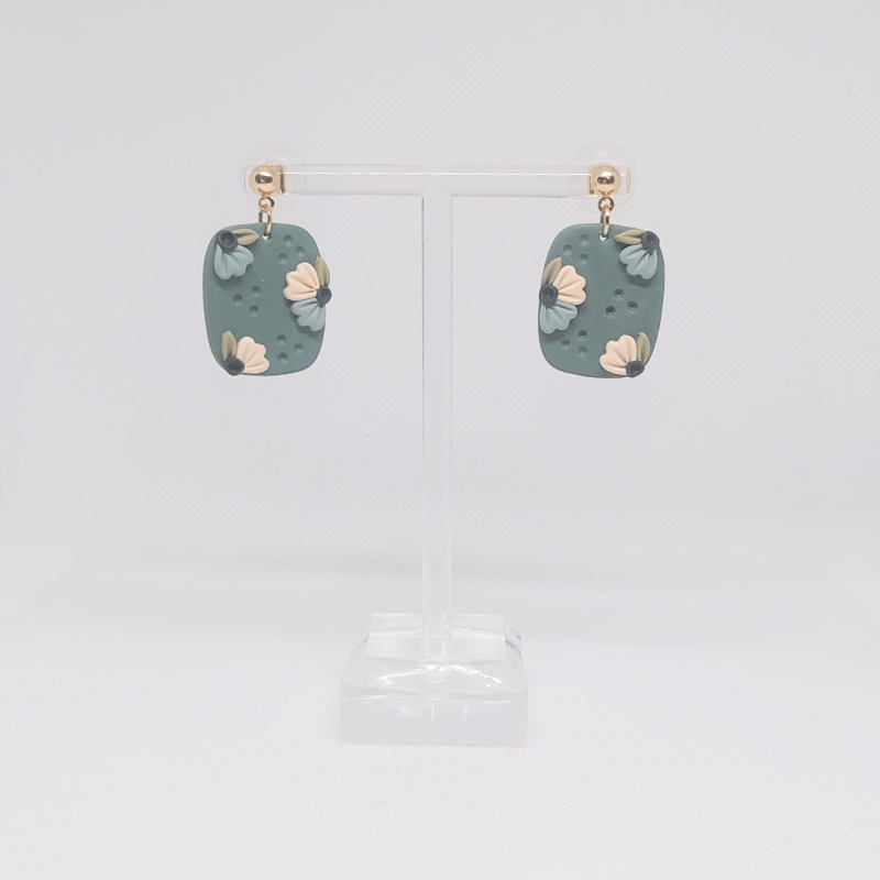 The Nadine earring, seaglass and seafoam - gold