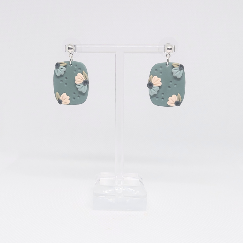 The Nadine earring, seaglass and seafoam - silver