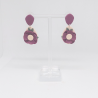 The Maddison earring, cream and purple - silver