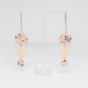 Tiered hexagon dangle earring, butterfly garden - gold